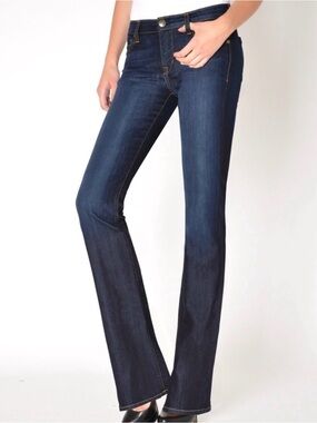 Fidelity Anthropologie Belladonna Women's Size 25 Mid Rise Bootcut Dark Jeans